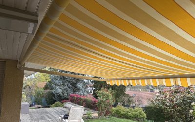 Rentoilage d’un store banne a Maison-Laffite